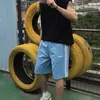 Calça Casual Esportiva Solta de Listras Tecidas Lado do Anjo de Palma de Alta Qualidade para Homens e Mulheres Casais Shorts Retos Casuais