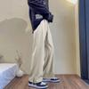 Pantalones cortos vibe diseño oversize sentido de la moda sentido nicho pantalones de calle llamativos para hombre sentido vertical pantalones de pierna ancha con abertura