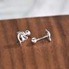 Plata S999 Infantil Fresco y Dulce Amor Diseño de Ballena 2024 Nuevos Aretes de Clavo con Tornillo para Agujero de Oreja