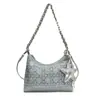 Bolsa da Moda Cravejada de Diamantes para Mulheres 2025 Novo Estilo Elegante Bolsa Dumpling Gypsophila Niche Fashion Bolsa Transversal Versátil