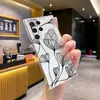 Capa de celular Samsung com desenho de flor de lótus estilo minimalista e cool, adequada para S25 Ultra, capa macia fina e transparente