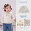 Camiseta de Manga Larga para Niña Jellybaby 2026 Nuevo Estilo Ropa de Otoño para Niños Top con Cuello de Muñeca y Lazo para Niños Niña Bebé