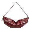 Nuevo Bolso de Cuerno Otoño e Invierno 2025 para Mujer Bolso de Hombro Brillante de Alta Gama Gran Capacidad Retro para Viajes Diarios Bolso Cruzado Tipo Empanada
