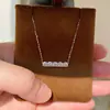 Collar de barra de equilibrio de moissanita plata de ley S925 cadena para la clavícula luz de luna blanca con un diseño de alta gama, exclusivo, un regalo para una novia