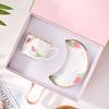 Taza Mug de Cerámica Estilo Vintage Pintado a Mano Tulipán Flor de Cerezo para Leche Café Lindo Taza de Té Taza para Leche Agua para Mujer