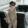 Traje para Niños Primavera y Otoño Nuevo Multicolor Estilo Coreano Infantil Atractivo Vestido Traje Pequeño Chaleco Infantil Moda