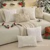 Nova Capa de Almofada de Natal com Lantejoulas, Bordado de Árvore de Natal, Rena, Floco de Neve, Almofada de Cabeceira, Decoração de Festa