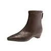 Botines Puntiagudos para Mujer 2026 Otoño/Invierno Nuevo Estilo Botas de Mujer Botines Estrechos Adelgazantes Suela Plana Botines Cortos Tacón Bajo Botas de Moda