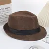 Moda de Verano Elegante Sombrero Jazz de Algodón y Lino Color Sólido para Hombres y Mujeres, Versátil Sombrero Casual de Caballero Británico