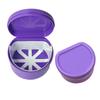 Caja de almacenamiento dental de boca completa nueva semicírculo en forma de D portátil soporte para caja de dentadura postiza limpieza caja ortodóntica invisible
