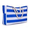 Bolsa de praia listrada transfronteiriça de grande capacidade Bolsa de ombro casual Moda simples Verão Impresso Sacola