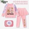 Roupa de Banho Kapibara Infantil para Meninas, Conjunto de Duas Peças com Manga Longa e Calça Longa, Fato de Banho com Proteção Solar para Meninas Mais Velhas, Conjunto para Fonte Termal