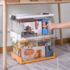Caja de almacenamiento plegable de plástico transparente para libros, juguetes, poleas, cajas de almacenamiento