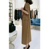 9720 Da Ai Mei Yuan 2025 Nueva Moda Caqui Gabardina Larga para Mujer Adelgazante Ropa Exterior Trendy