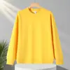 Sudadera nueva de algodón pesado con cuello redondo, corte holgado, estilo masculino, color liso, top casual, disponible en varios colores