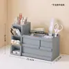 Caixa de armazenamento, gaveta de mesa, transparente e empilhável, um organizador indispensável para cadernos e material de escritório de estudantes, perfeito para organizar itens na sua mesa