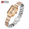 Reloj de Mujer de Comercio Exterior de la Marca Ofns Nicho Retro Tres Agujas Reloj de Cuarzo Resistente al Agua Estilo Ins para Niñas Combinable Reloj de Mujer