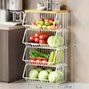 Estante de Almacenamiento de Cocina Cesta para Frutas y Verduras Sala de Estar Estante de Almacenamiento para Juguetes y Snacks Carrito Pequeño Multifuncional de Pie para el Hogar