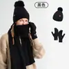 Bestseller transfronterizo conjunto de tres piezas de gorro, bufanda y guantes de punto para otoño e invierno, engrosado y cálido, gorro de punto trenzado de lana para mujer