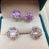 Aretes de Zirconia Rosa, Personalizados, Aretes Sexys y Exquisitos, Lujo Accesible Diseño de Nicho, Aretes de Gama Alta a la Moda y Versátiles para Mujeres