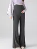 Calça de Maternidade Primavera/Verão Estilo Fino 2026 Novo Modelo, Não Apertada na Barriga, Calça Flare Petite, Leggings, Calça Longa, Roupa de Primavera