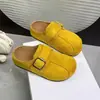 Zapatos tipo Birkenstock sin cordones de suela gruesa Baotou para mujer, calzado de otoño para exteriores, mules slip-on 2026, zapatos cómodos con aumento de altura interior
