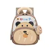 Mochila Escolar de Ursinho de Desenho Animado com Porta-Moedas Bolsa Pequena Mochila Escolar para Bebê de Jardim de Infância Leve Mochila Pequena Infantil para Viagem