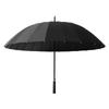 Sombrilla recta de 24 varillas a prueba de viento ampliada y reforzada con mango largo para dos personas mango curvo para hombres de negocios y mujeres especial para lluvia intensa venta al por mayor