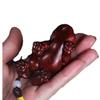 Sándalo Rojo Madera Maciza Tallada Pixiu Mango Pieza de Juego Colgante para Coche Colgante para Hombres y Mujeres Llavero de Bolsillo