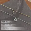 Bajo el Árbol Banyan Plata de Ley S925 Lujo Ligero Chapado en Oro de 14K Collar con Forma de Herradura en U para Mujer, Cadena para Clavícula Exquisita Mini Versátil de Moda