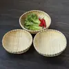 Cesta de bambu cesta de bambu com base cesta de frutas domésticas prato de frutas produtos de bambu artesanais cesta de pão cozido no vapor cesta de sobremesa cesta de bambu
