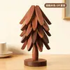 Alfombrilla Aislante para Árbol de Navidad Mesa de Comedor Alfombrilla Antiescaldado un Árbol Madera Maciza Decoración de Entrada Adornos Regalo de Inauguración de Casa Mudanza