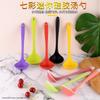 Fabricante en stock, cuchara de sopa de mango largo de silicona antiadherente integrada de tamaño pequeño, suministros de catering, cuchara, utensilios de cocina, cuchara