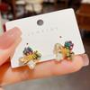 Pendientes Xiaozhong de pétalos de cristal hechos a mano, diseño ligero, lujosos, con broche de plata que combina con todo, nuevos pendientes de moda 2024