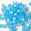Cuentas redondas de resina con purpurina imitación ojo de gato de 10 mm para pulseras, collares y accesorios de joyería hechos a mano DIY