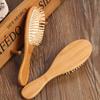 224 pente redondo de massagem de bambu para massagem, pente de saúde, pente de cabelo antiestático para saúde