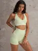 Roupas de Yoga Transfronteiriças Femininas Conjunto Esportivo Outdoor Secagem Rápida Shorts de Yoga Colete Fitness Roupa Esportiva Roupas Fitness Tops