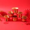 Cuenco de boda, cuenco de papel redondo rojo grueso, cuenco para banquete de boda, palillos, vaso de papel para banquete de boda, vajilla desechable, traje