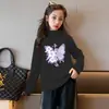 Y2371# Camiseta de Manga Larga para Niña Ropa Casual de Terciopelo Joker para Niños Chaqueta Nueva de Otoño Camiseta Básica para Niños T