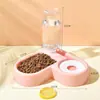 Nuevo Plato para Mascotas en Forma de Corazón Plato para Gatos Dispensador Automático de Agua Plato Doble Todo en Uno Plato para Perros Plato de Comida para Gatos Mayoreo