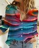 Amazon 2023 outono nova venda quente camisa feminina moda europeia e americana 3D impressão digital camisa de manga comprida