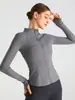 Jaqueta Esportiva de Secagem Rápida para Outono Feminina, Gola Alta, Corte Justo, Top de Yoga com Toque Nude, Roupa de Fitness Justa, Jaqueta de Yoga