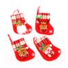 Natal com sino de flanela vermelha Meia de Natal tamanho pequeno Papai Noel Meia de Natal Decorações de Natal