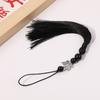 Colgante de borla con cuenta redonda Mariposa Plateada de Xizang Estilo Chino Hanfu Qipao Accesorio Colgante Decoración DIY para Coche Bolsa Venta al por mayor