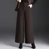 Calças pantalona de cintura alta, modelagem solta e emagrecedora para mulheres, outono/inverno 2026, novo estilo, elegantes, adequadas para baixinhas, perna reta, versáteis, casuais e cropped
