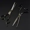 Tijeras de peluquería personalizadas de 6.0 pulgadas Walr Black con tornillo de rodamiento Tijeras de barbero tijeras planas flequillo
