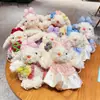 Novo Vestido de Pelúcia de Princesa Chaveiro de Coelho de Orelhas Longas Fofo Desenho Animado Fantasia de Coelho Boneca Pingente de Bolsa para Menina