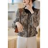 Cuello Muñeca 2024 Primavera Nuevo Vintage Camisa Estampada Cachemir Dulce Encaje Camisa de Gasa Jersey Manga Larga Top