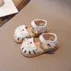 Sandalias Sandalias Infantiles de Punta Cerrada Sandalias de Verano para Niños Pequeños Suela Suave Estilo Princesa para Bebé Punta Redonda Flor Zapatos de Princesa Súper Suaves
