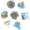 Dados de Resina Jogo de Mesa DND Dungeons & Dragons COC Roleplaying TRPG Cthulhu Poliédricos D4-D20 Conjunto de 7 Peças